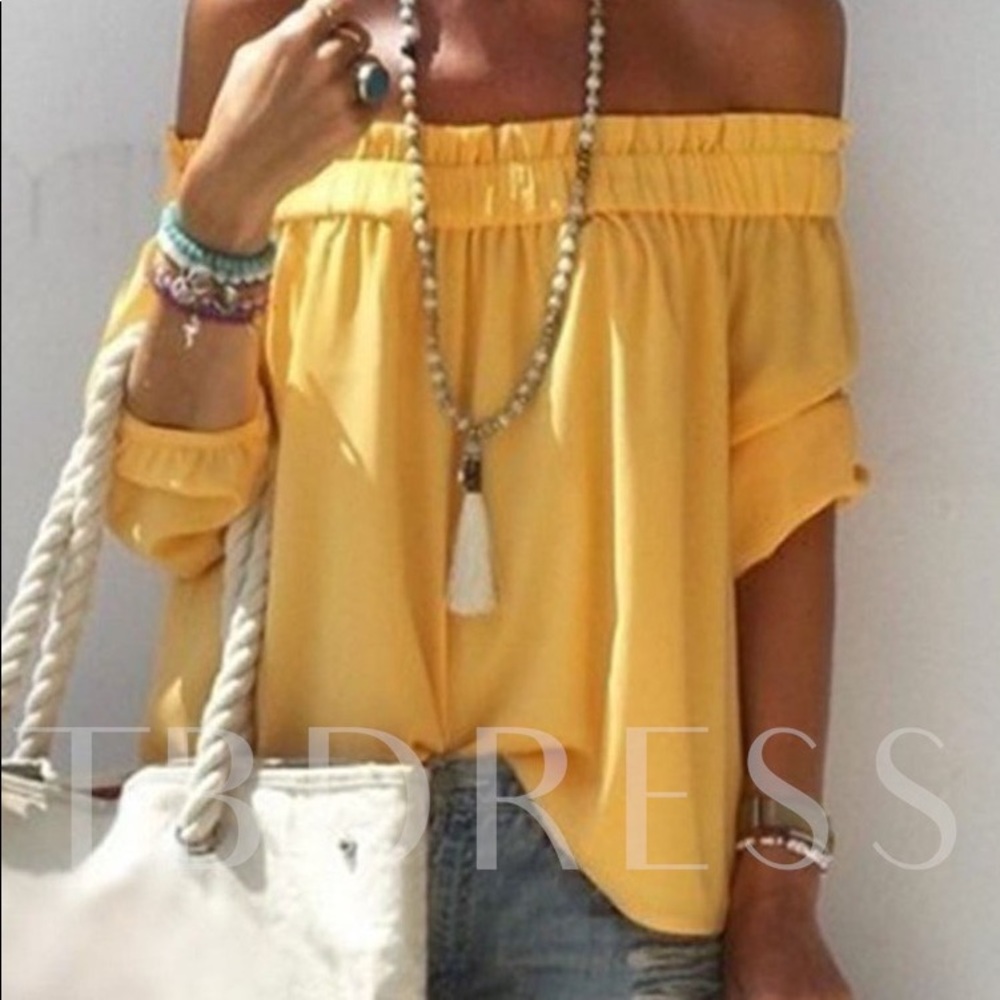 NWT Single Yellow Off The Shoulder Blouse